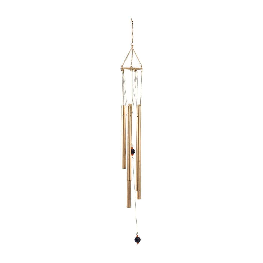 Metal Five-Pipes Hanging Wind Chime Bells - Gold, 43 in.