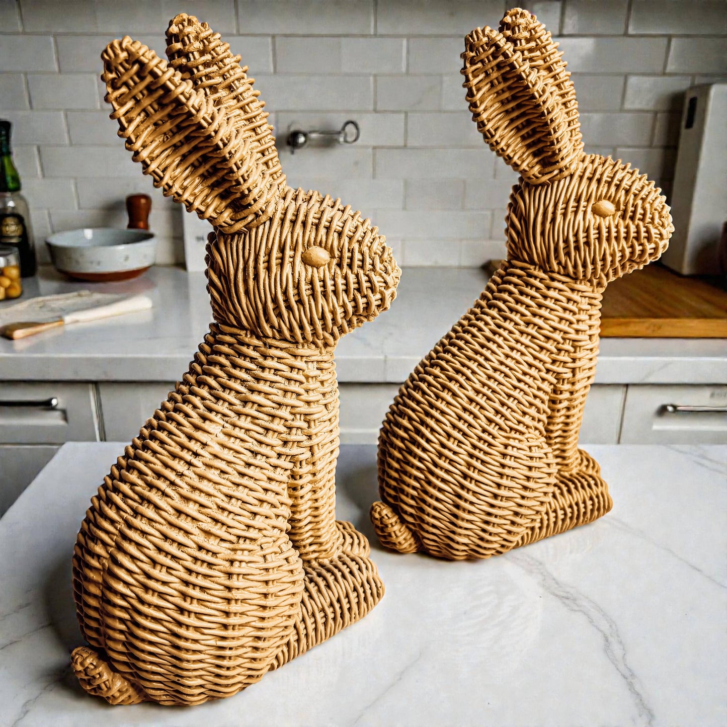 Bunny Decoration, Farmhouse Easter Rabbit Home Decor Statues