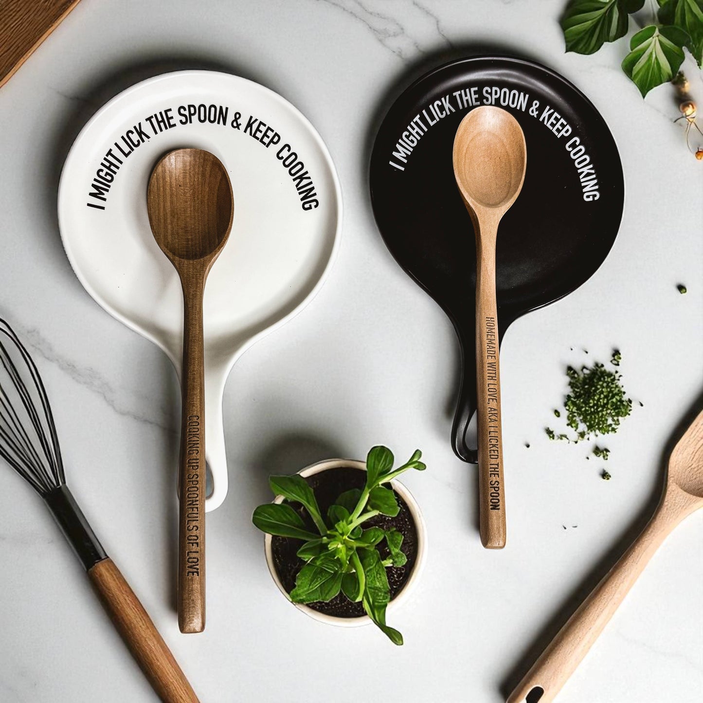 Spoon Rest Ceramic Funny, Modern Kitchen Foodie Decor & Gift