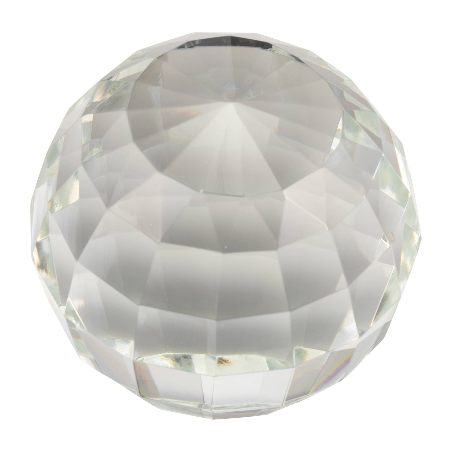 Clear 3 in. Crystal Glass Modern Solid Round Orb