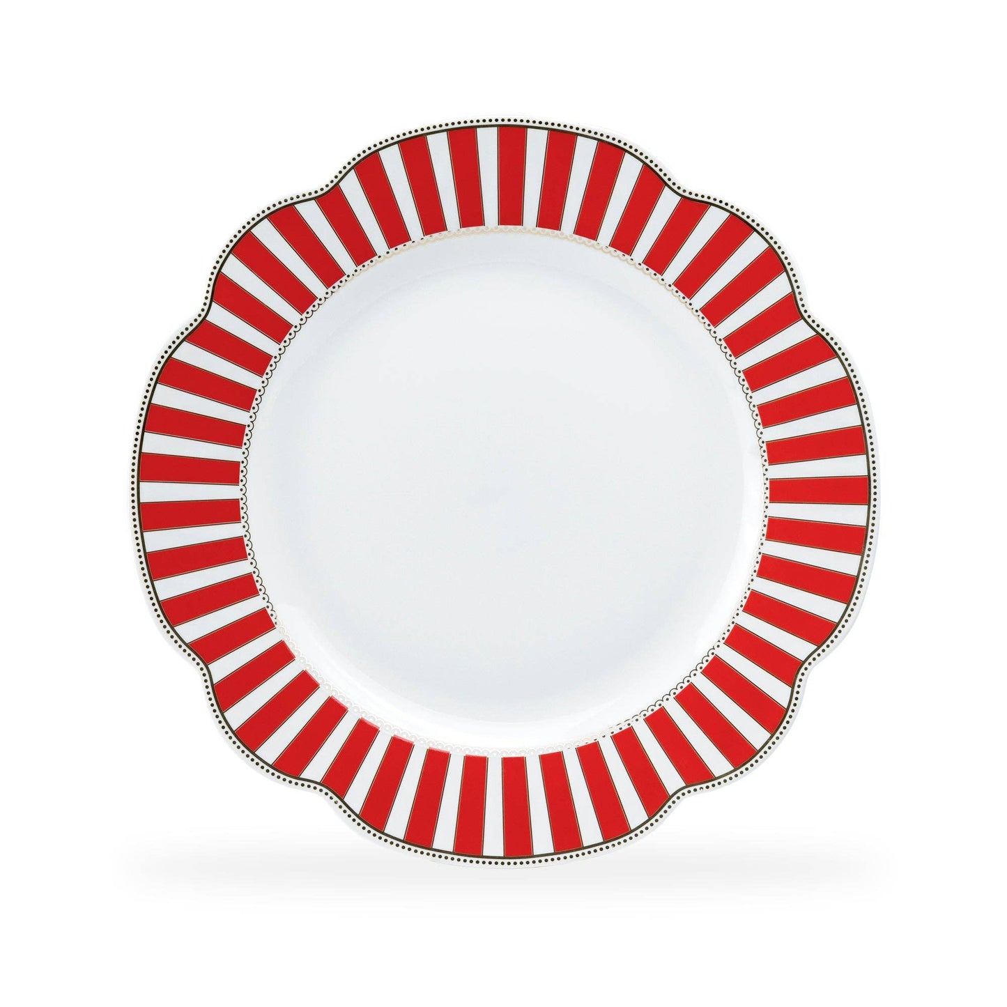 Josephine Red Stripes Fine Porcelain Dinner Plate