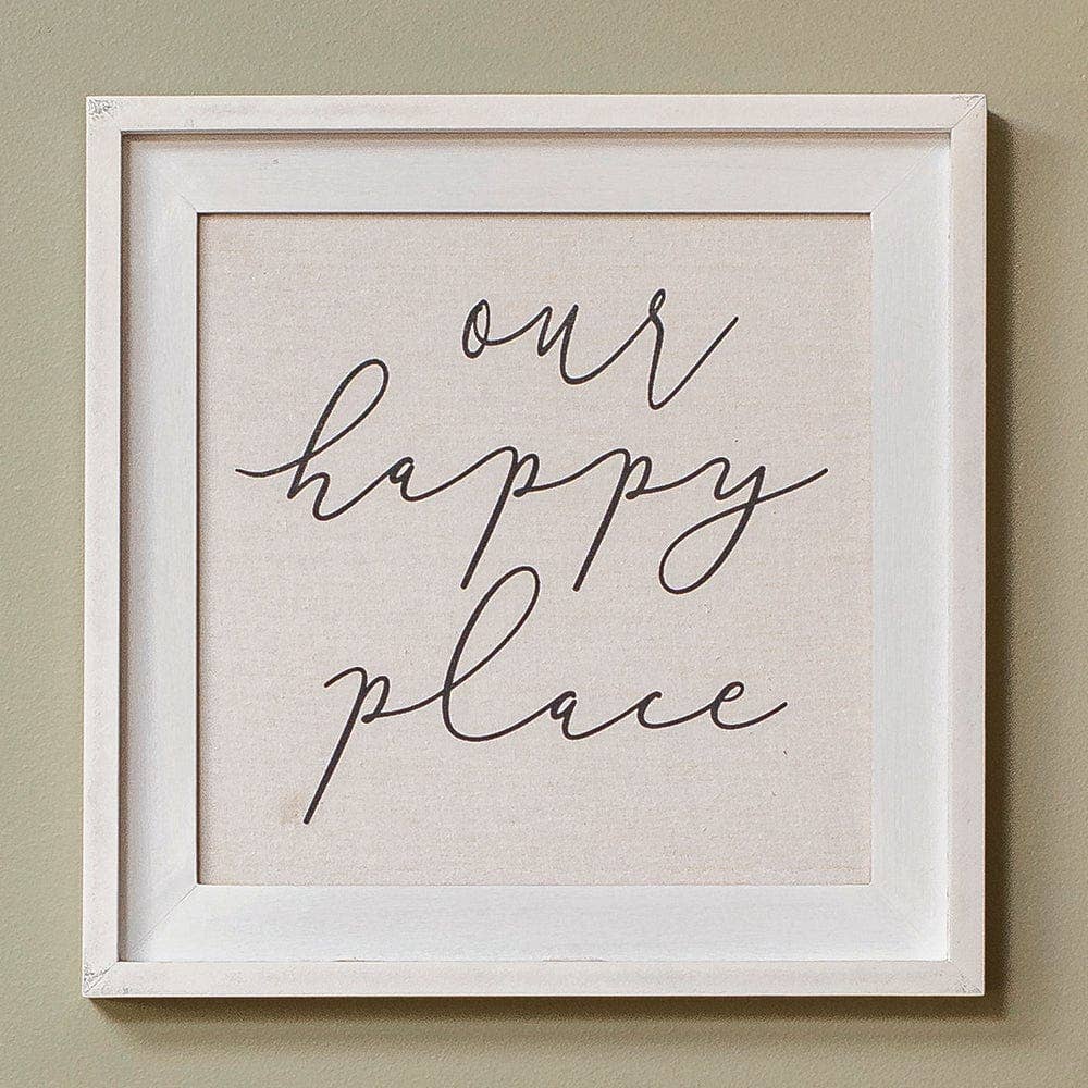 Our Happy Place Wood Sign