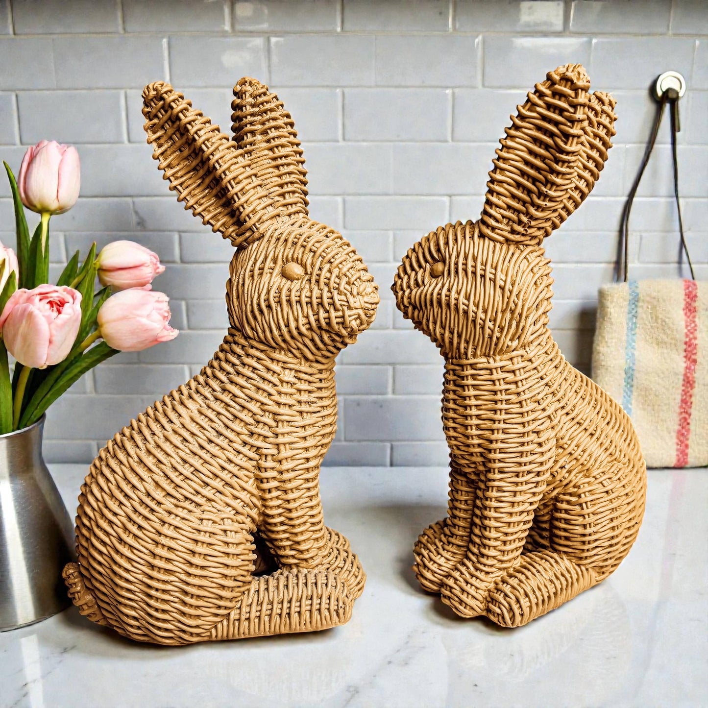 Bunny Decoration, Farmhouse Easter Rabbit Home Decor Statues