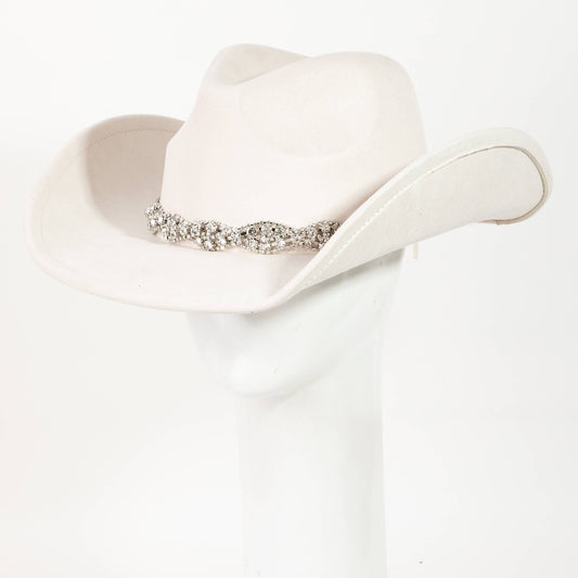 Rhinestone Chain Strap Cowboy Hat