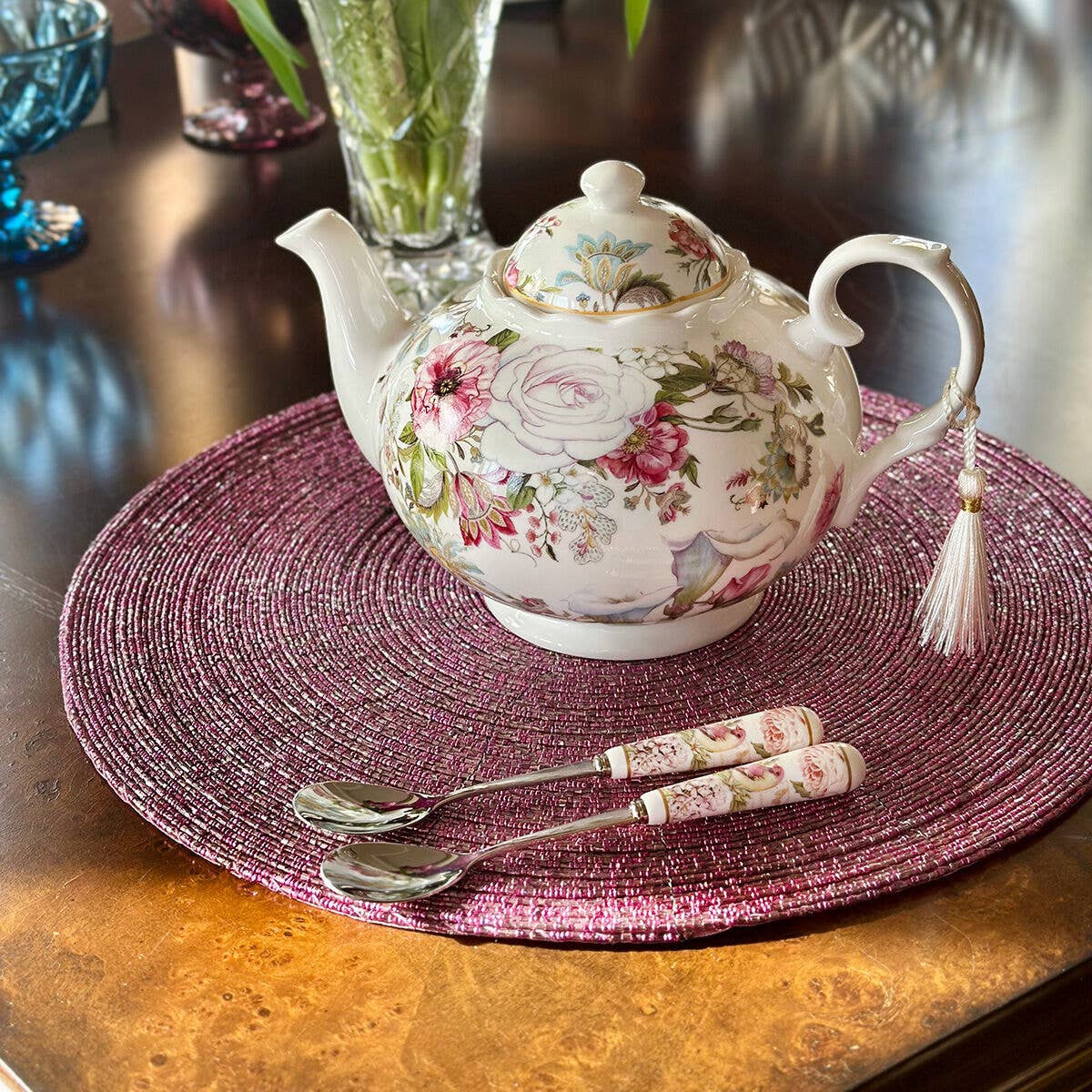 Coffee/Tea Spoon Set of 4 with Ceramic Handle in Gift Box