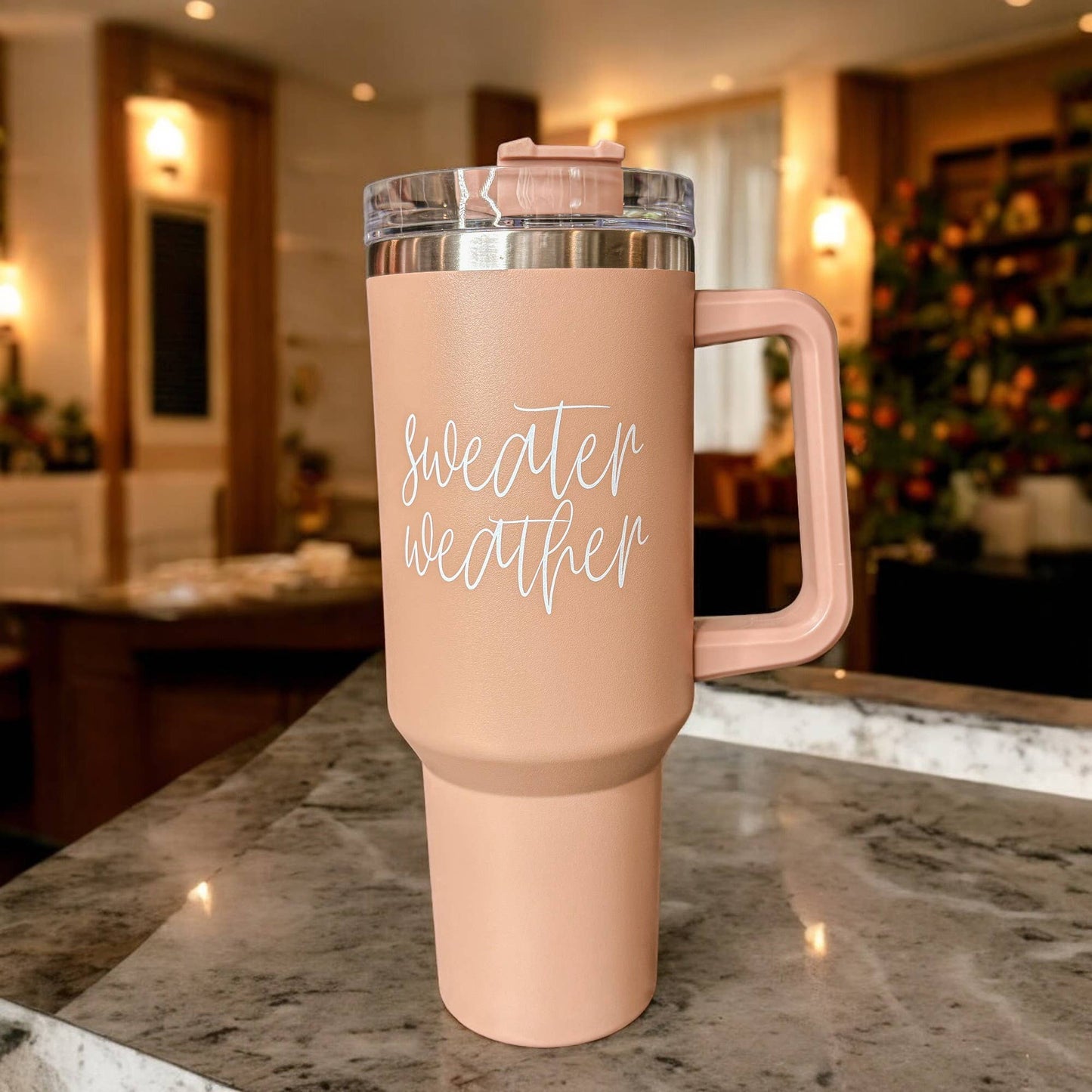 Mom's Sippy Cup, Back to School Gift, 40 oz Pink Tumbler Lid