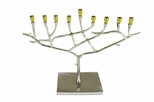 14”L x 4”W x 10.5”H Menorah - Gold Nickel