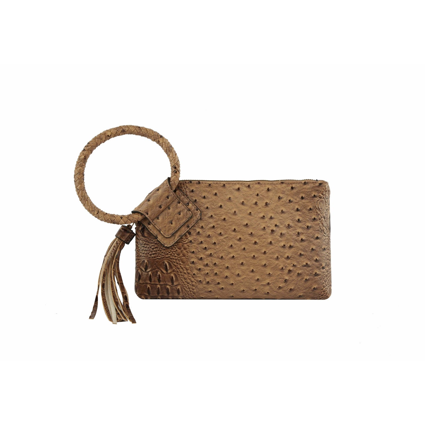 HF  Tassel Accented Embossed Wristlet Clutch  JYV-0374
