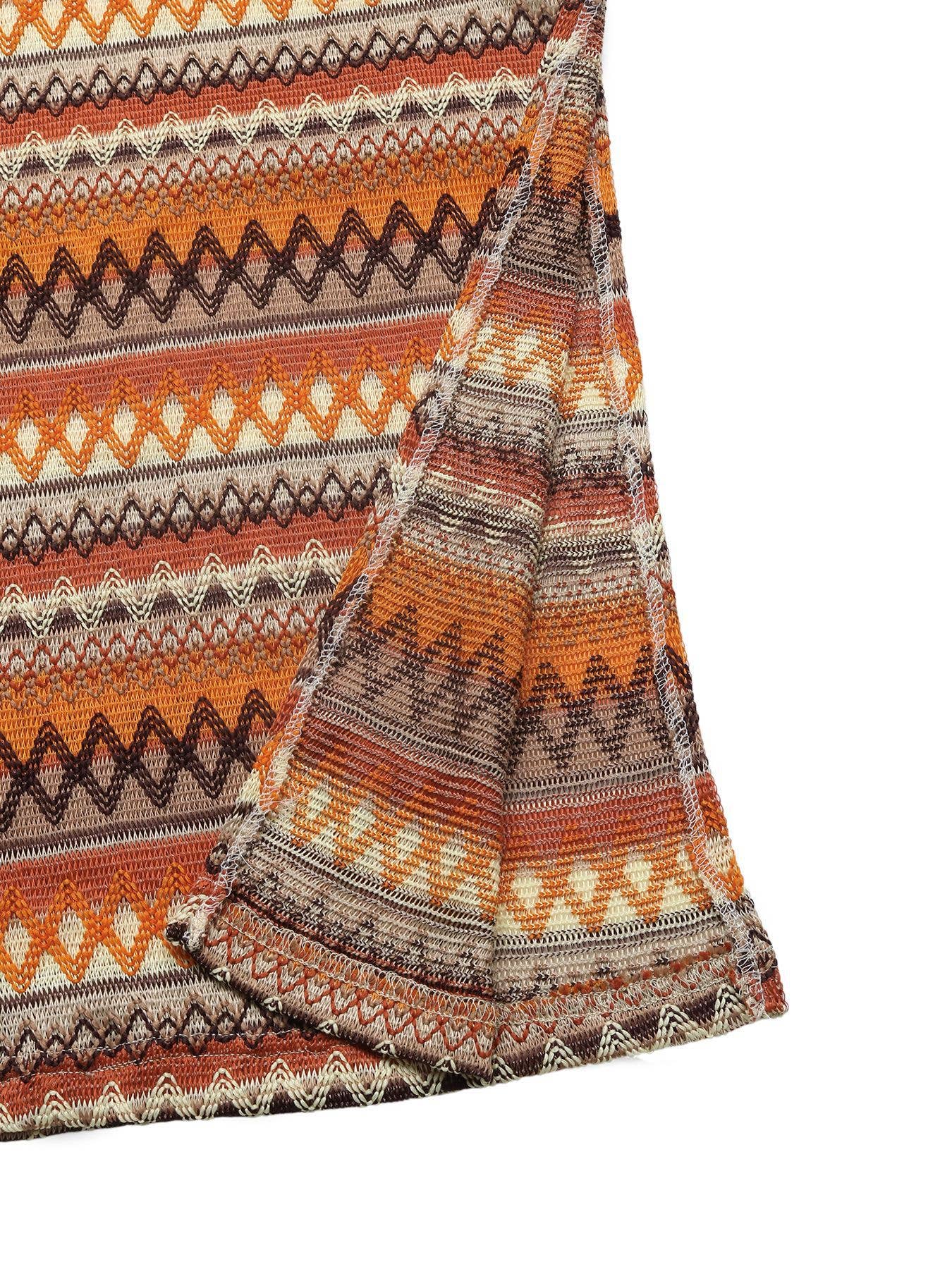 Bohemian Striped Resort Square-Neck Dress