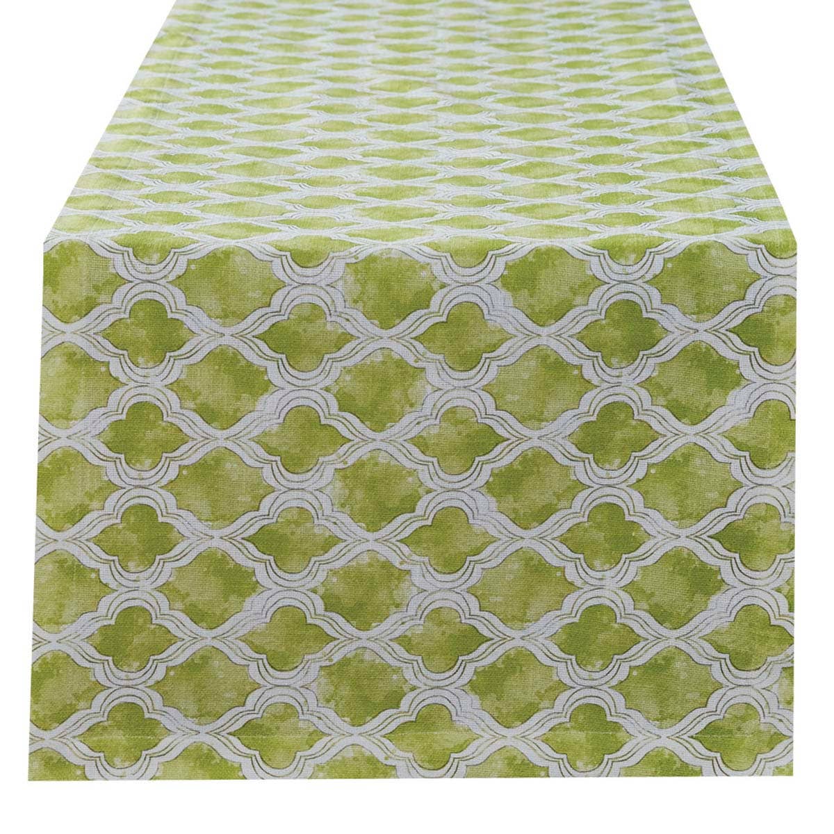 Watercolor Geo Green Table Runner - 72"L