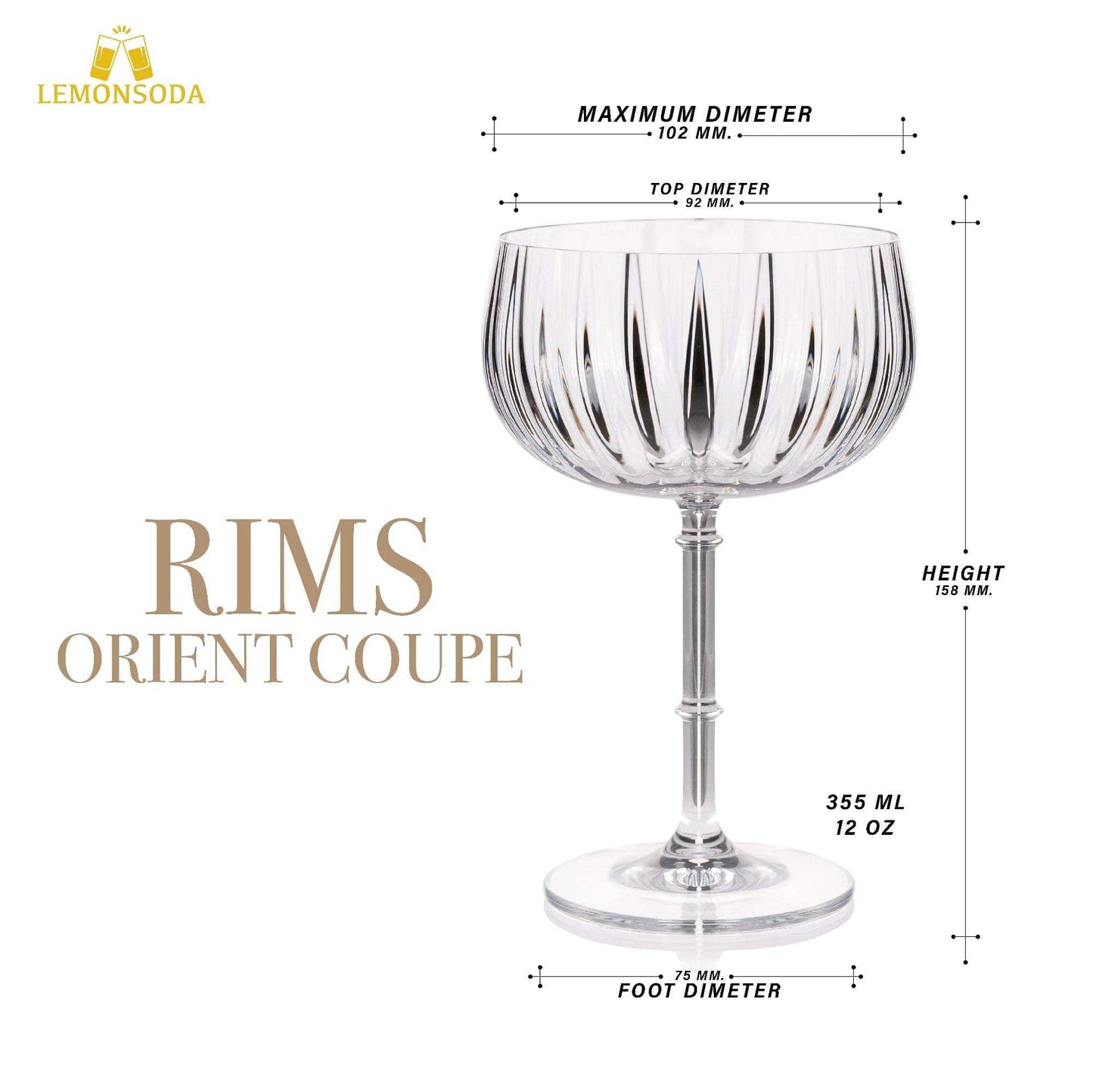 Rims Orient-Coupe Wine Glasses -  (355 mL / 12 fl. oz) (1pc)