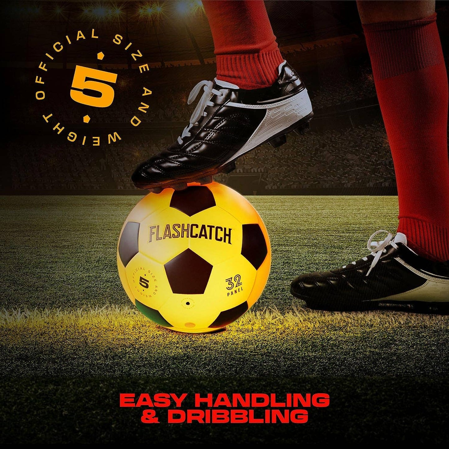 Light Up Soccer Ball - Glow in the Dark - NO 5