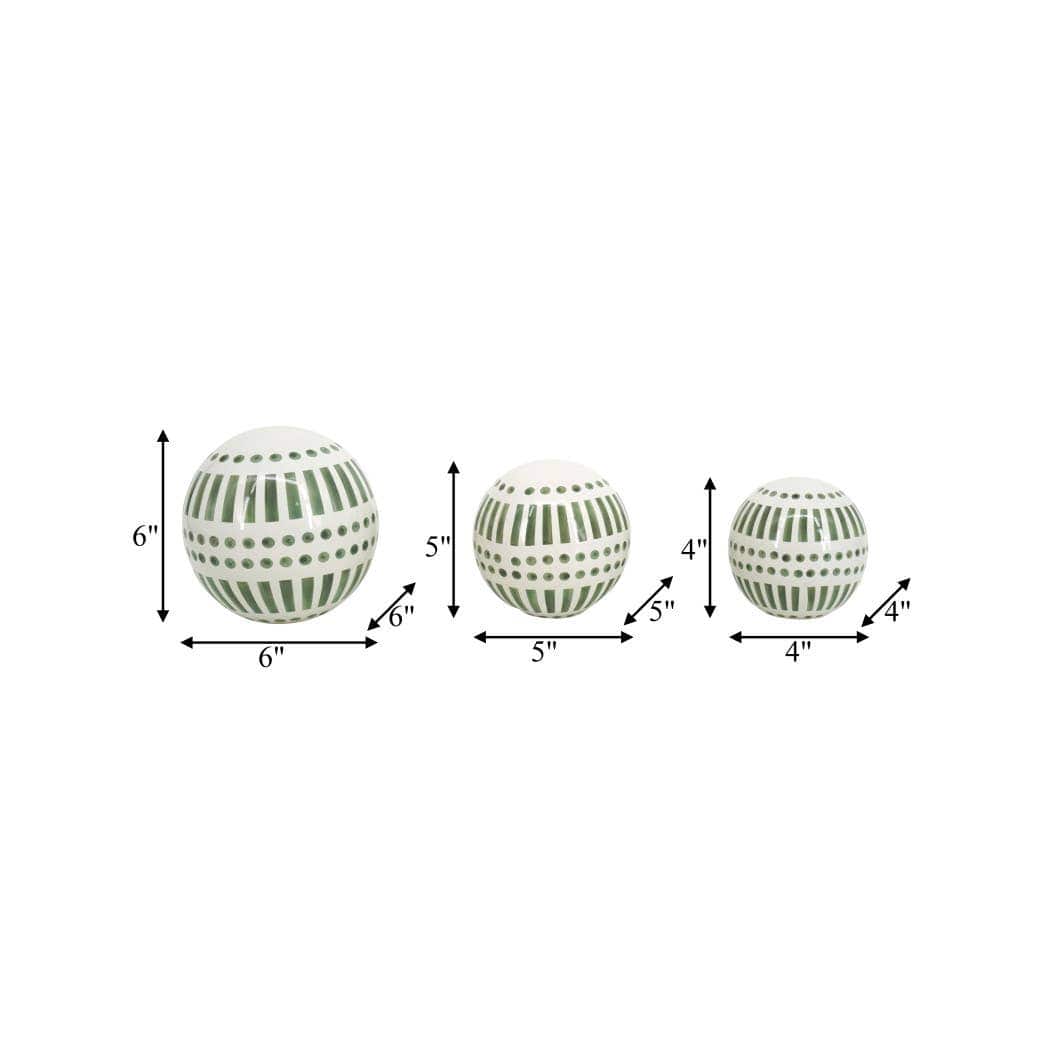 Green Ceramic Modern Line Design, 4/5/6 in.
