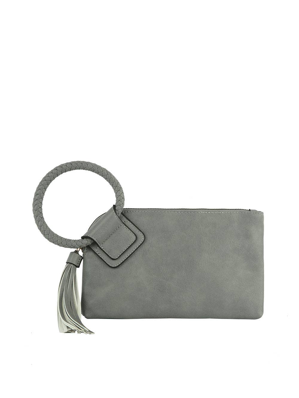 Braided Ring Handle Wristlet Clutch