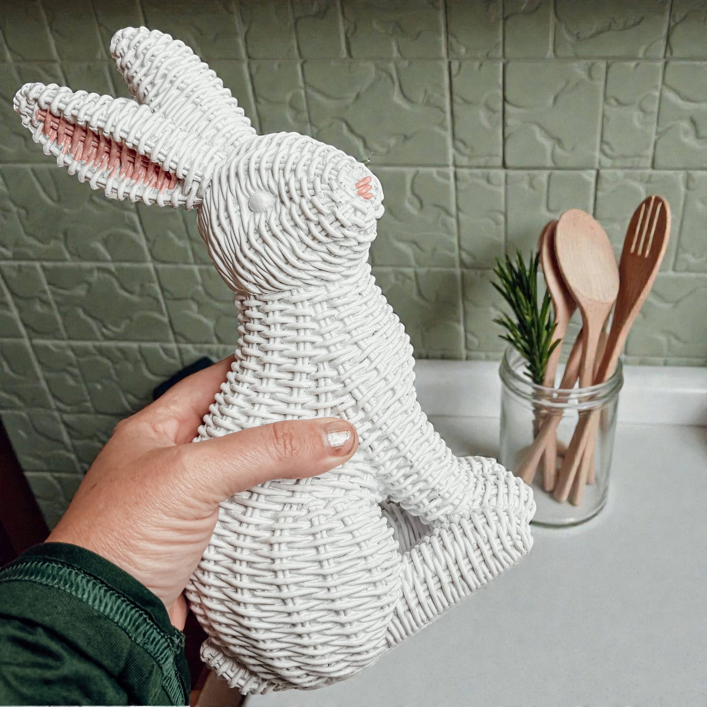 Bunny Decoration, Farmhouse Easter Rabbit Home Decor Statues