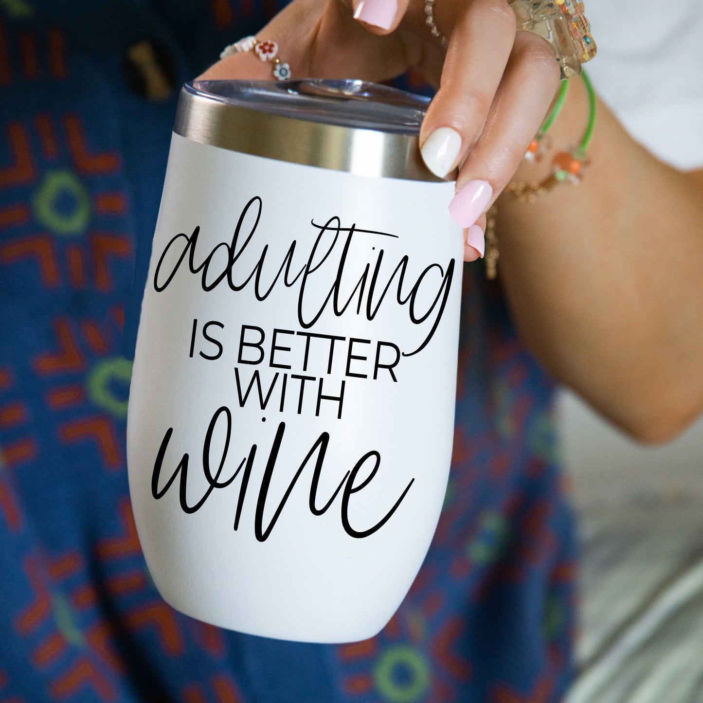 Wine Tumbler With Lid, 17oz Insulated Stainless Steel Cups