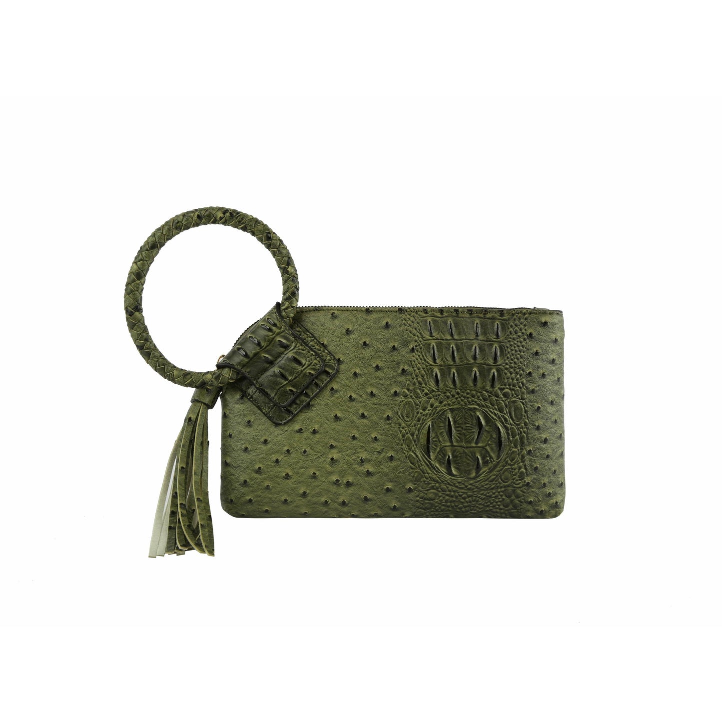 HF  Tassel Accented Embossed Wristlet Clutch  JYV-0374