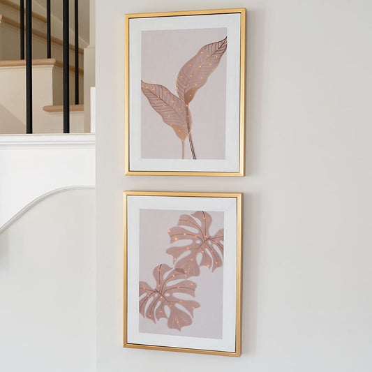 2pc Palm LED Framed Print Set
