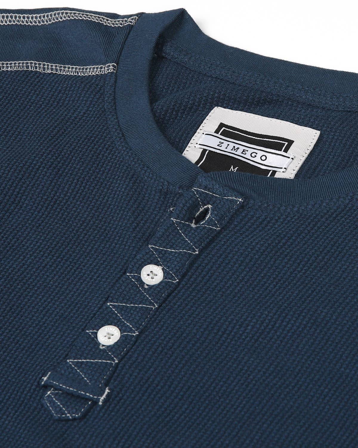 LS607PK - ZIMEGO Casual Basic Long Sleeve Thermal Henley