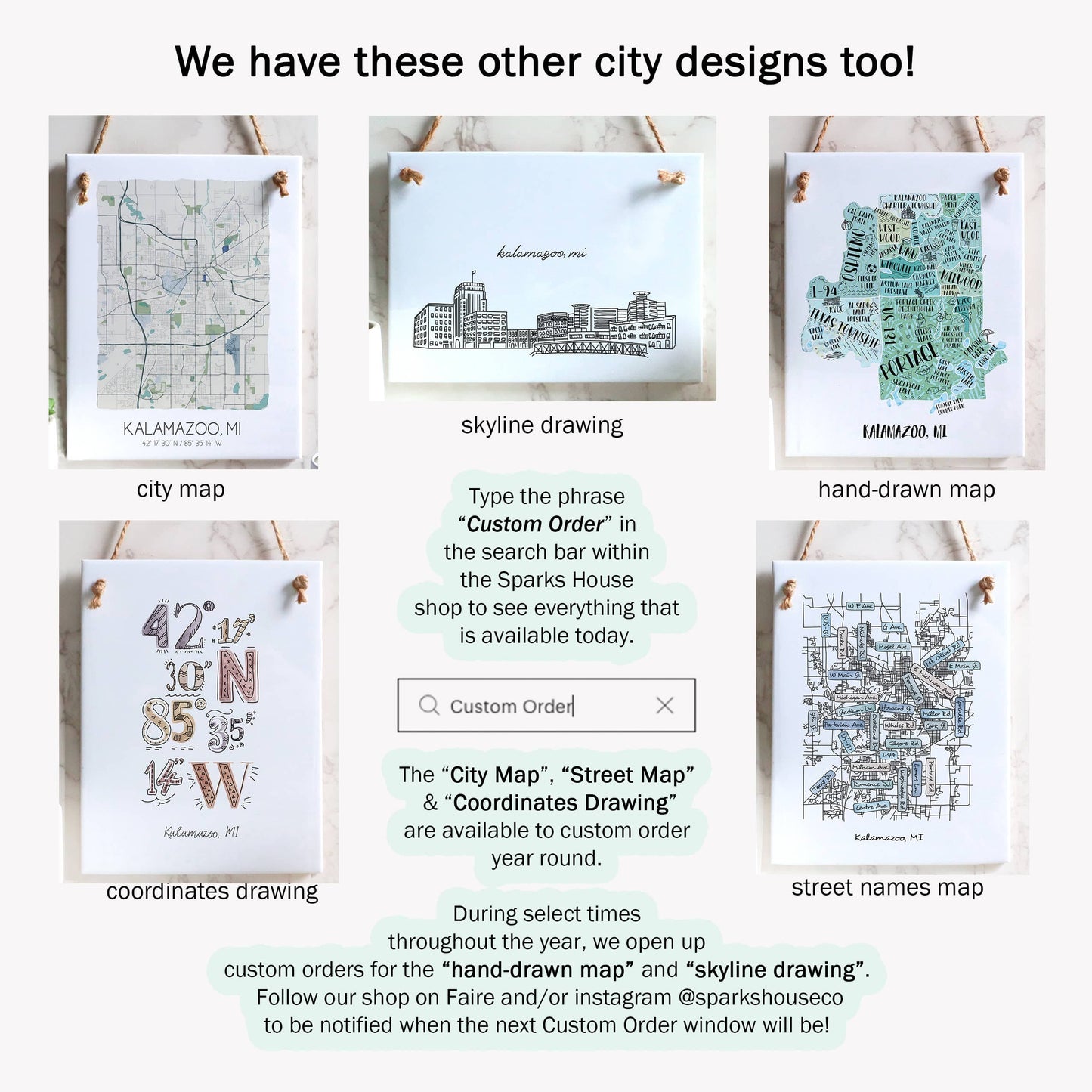 Watercolor City Map Tile Sign - Rectangle - Custom Order