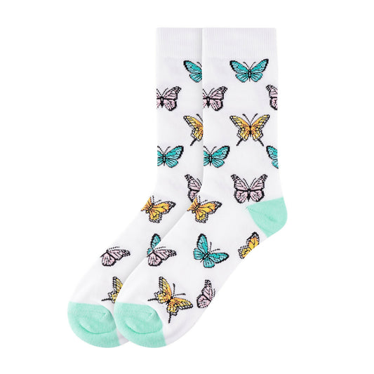 Womens White Butterfly Socks Life is Socks