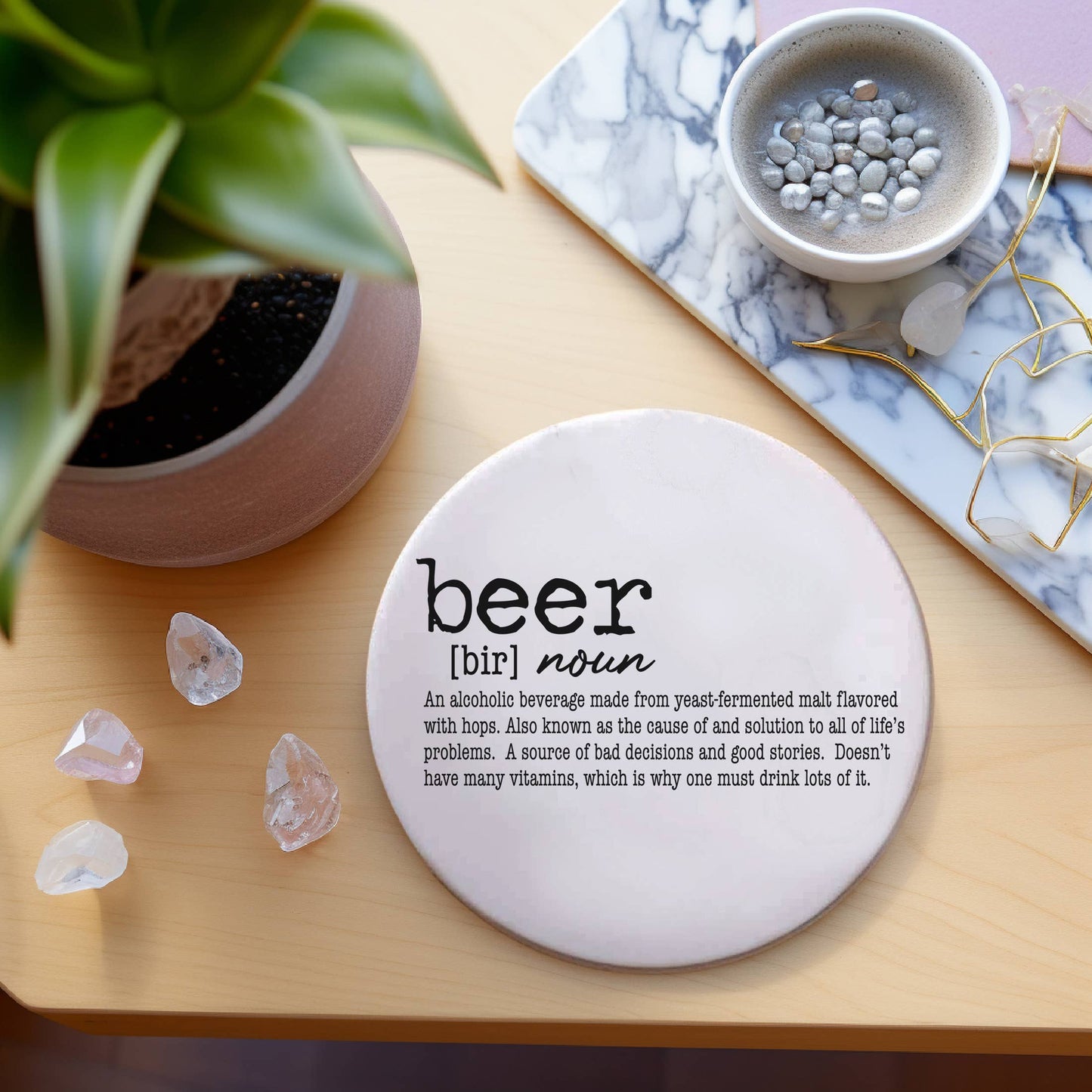Mom Life Ceramic Drink Coaster | Funny Barware Gift Parents