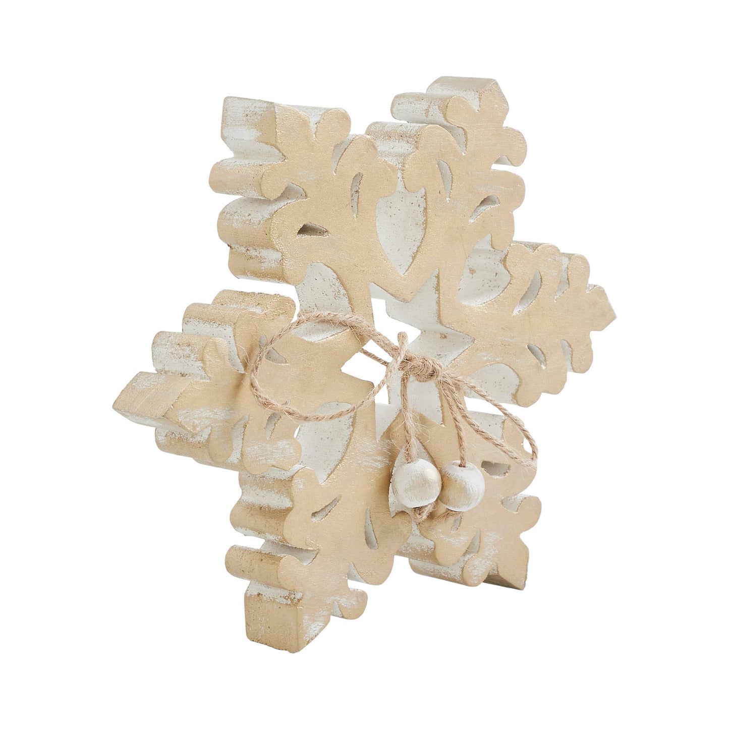 Gold Wood Snowflake 5.75x5.75x1