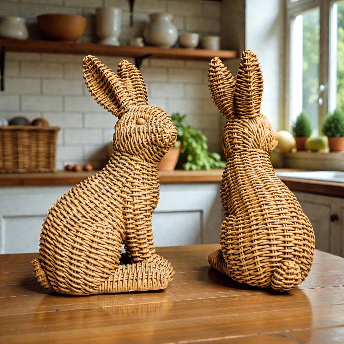 Bunny Decoration, Farmhouse Easter Rabbit Home Decor Statues