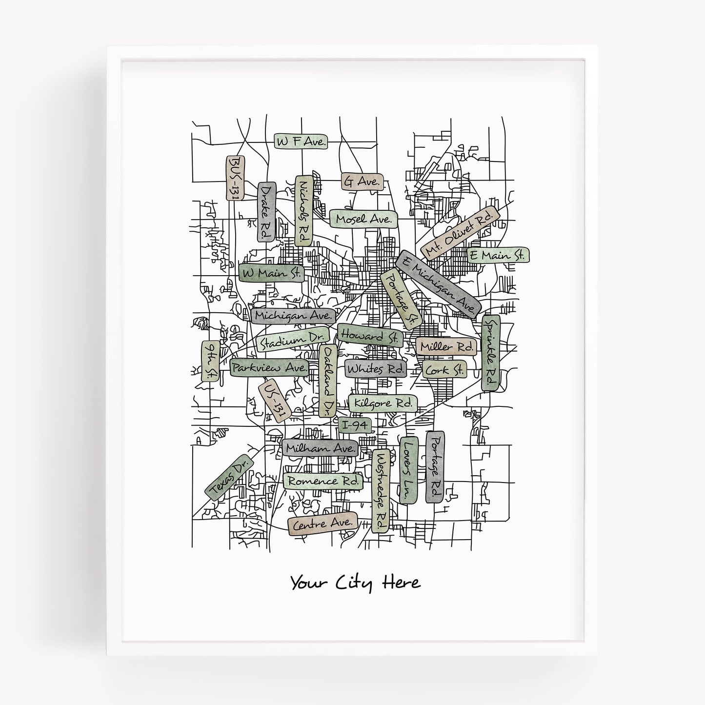 Street Map Print -