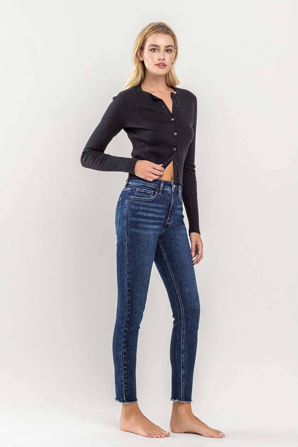 TUMMY CONTROL HIGH RISE CROP SKINNY JEANS LV1208