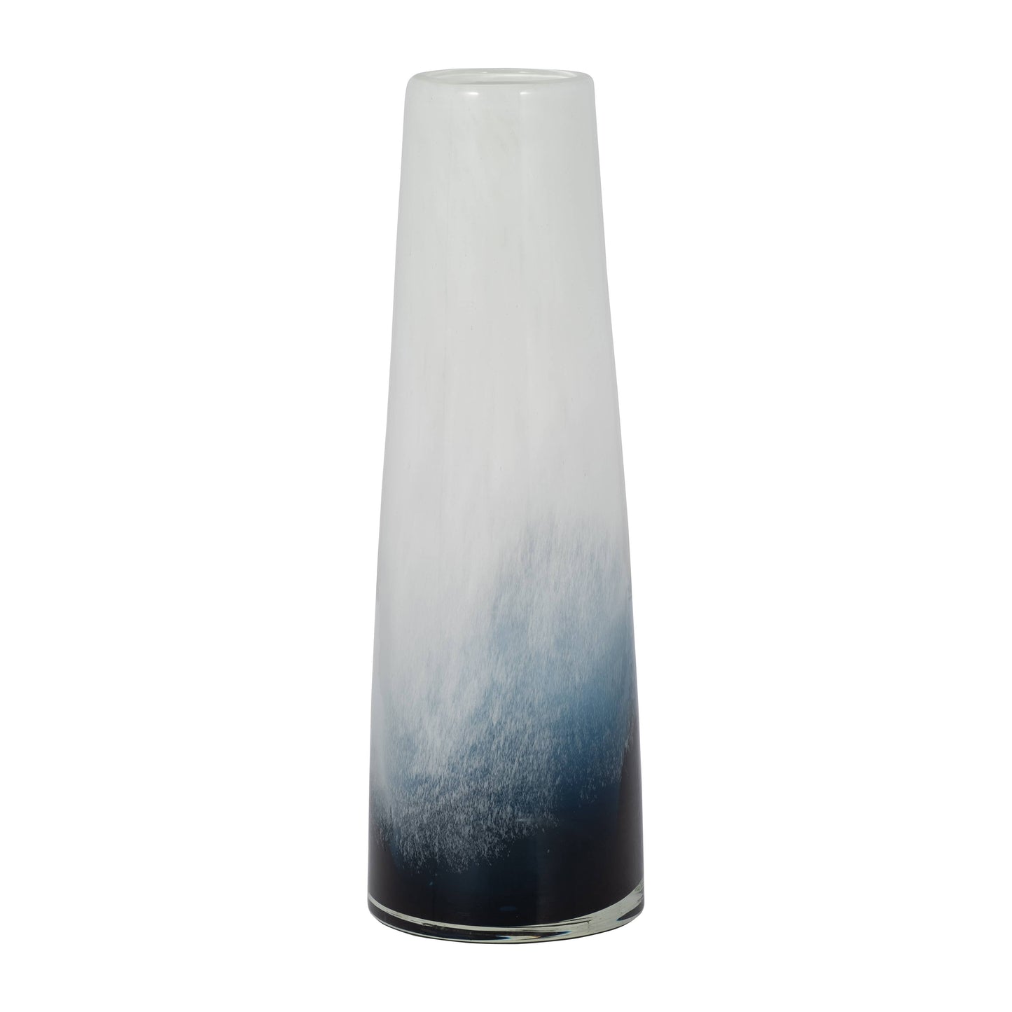 Glass Ombre Cylinder Waters Decorative Vase - Blue, 15 in.