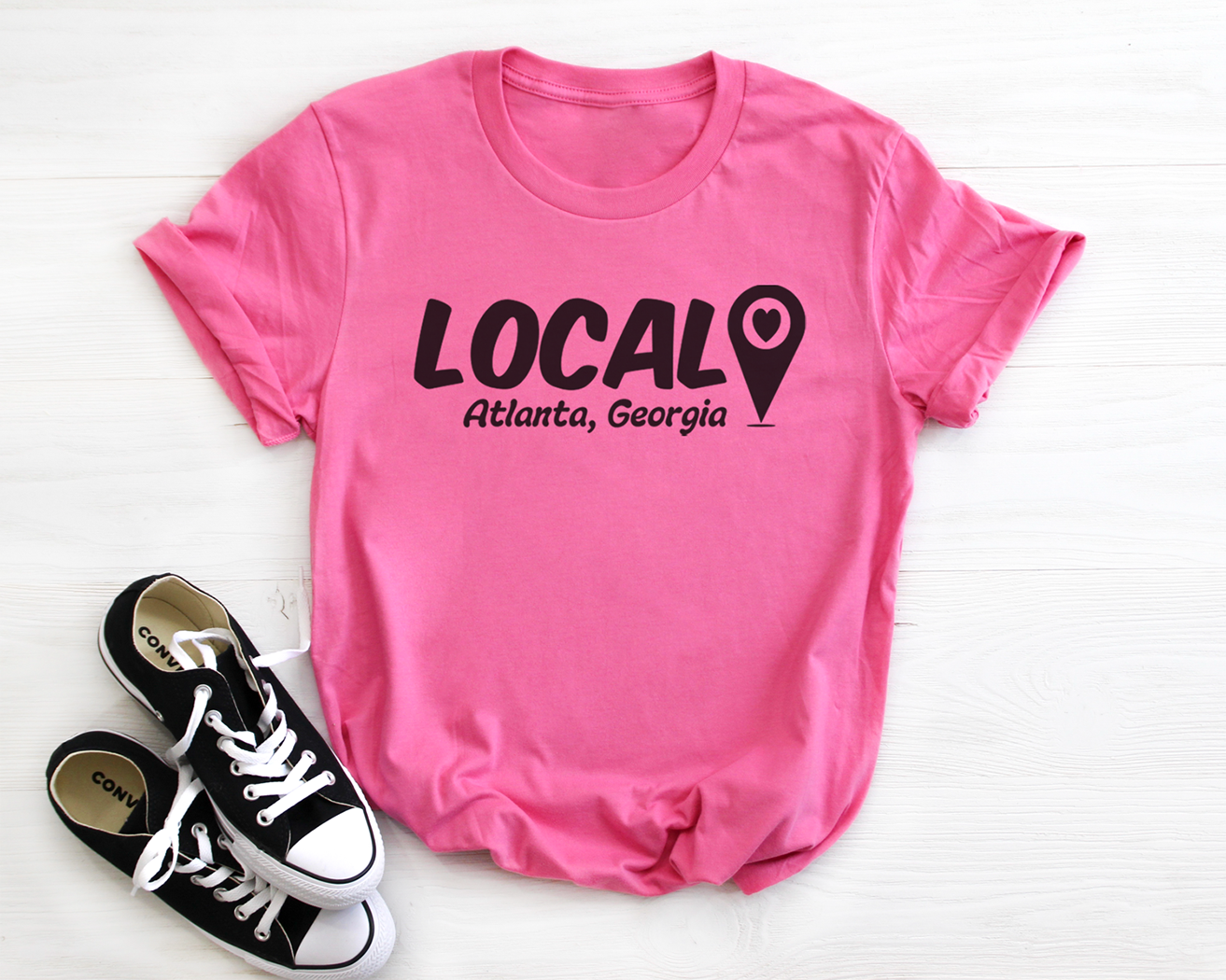 Sip and Shop Map Pin Tee