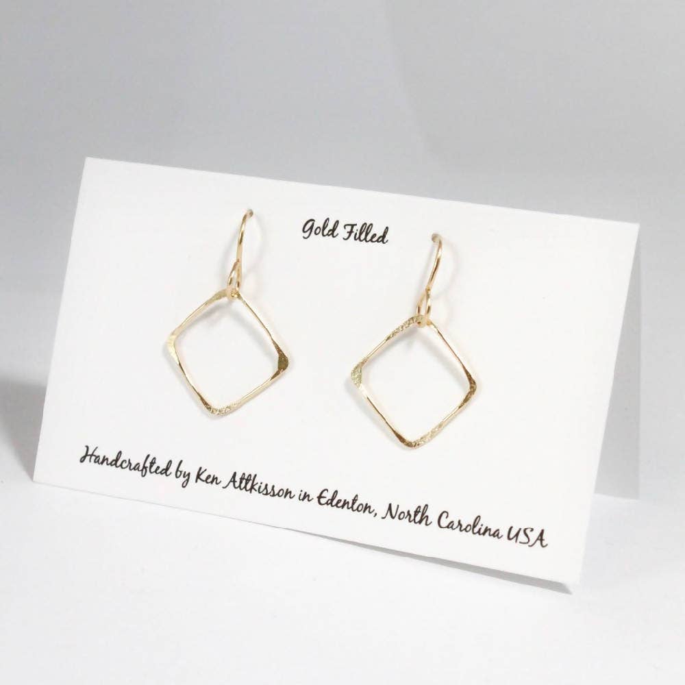 14k Gold Filled Earrings Small Squares