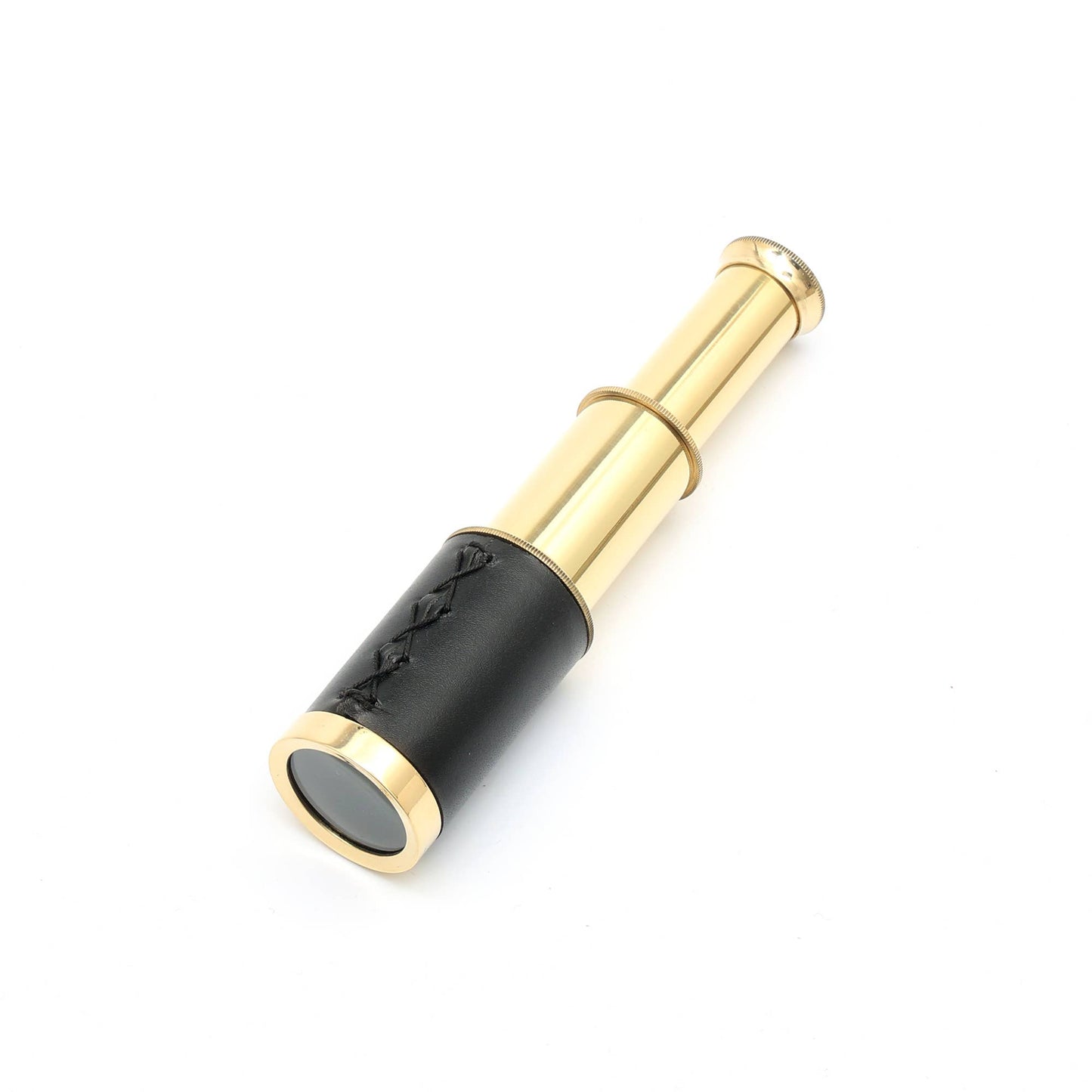 Brass handheld Collapsible Telescope with Wooden Box-6"