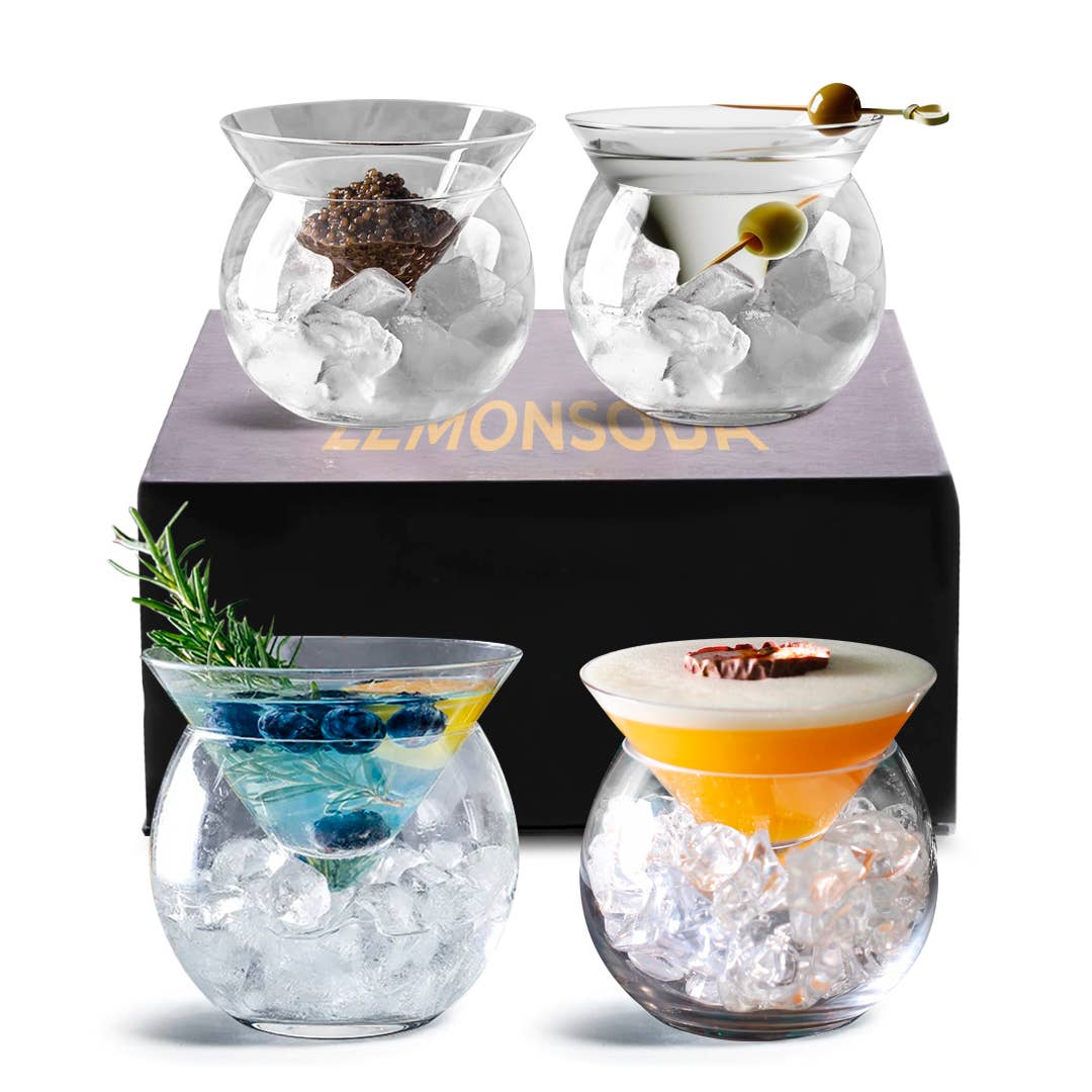 Stemless Martini Glass w/ Chiller 7oz (1pc)