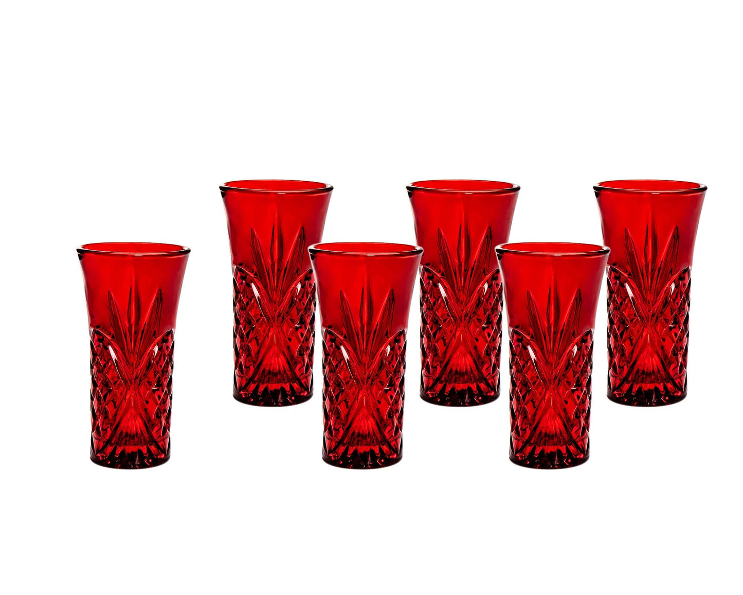 Set of Six Dublin Red Shot Glasses - Holiday