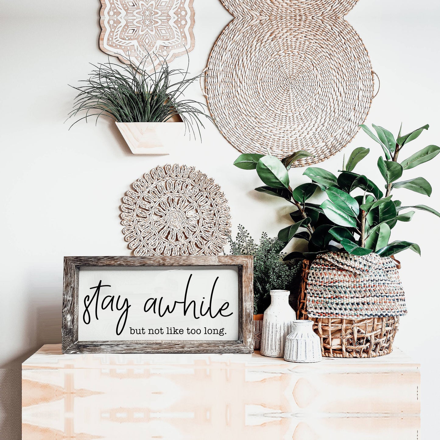 Wooden Sign For Home, Funny Home Decoration Wall + Shelf Art