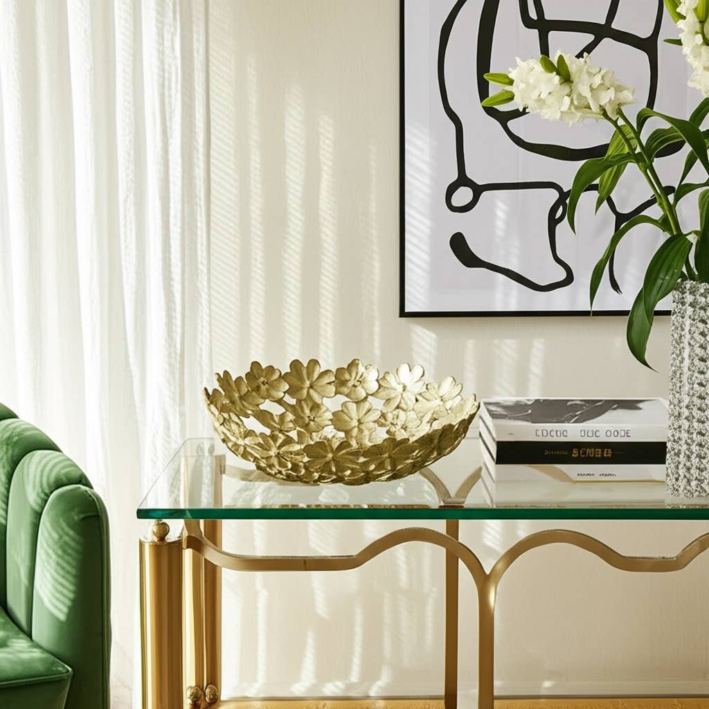 Gold Metal Cut-Out Flower 18 in.