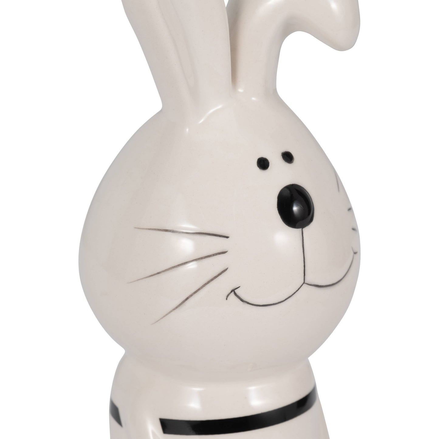 Ceramic Lines Bunny with Heart Figurine - White, 10 in.