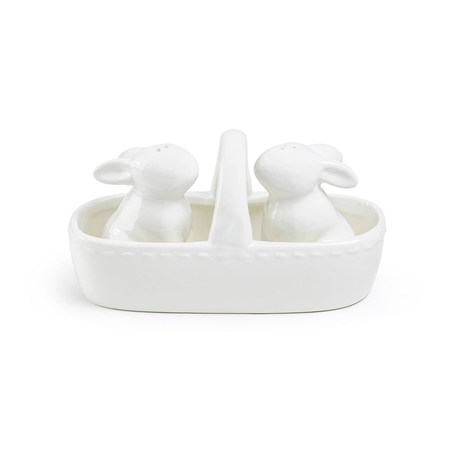 Easter Bunny Basket Ceramic Salt and Pepper Shaker Set