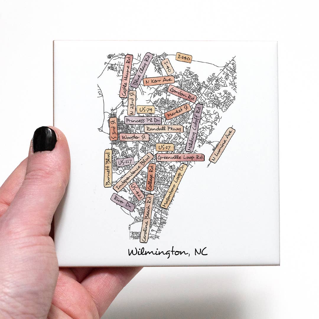 Street Names Map Coasters -