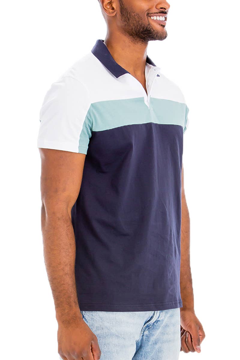 Three Color Short Sleeve Polo Shirt