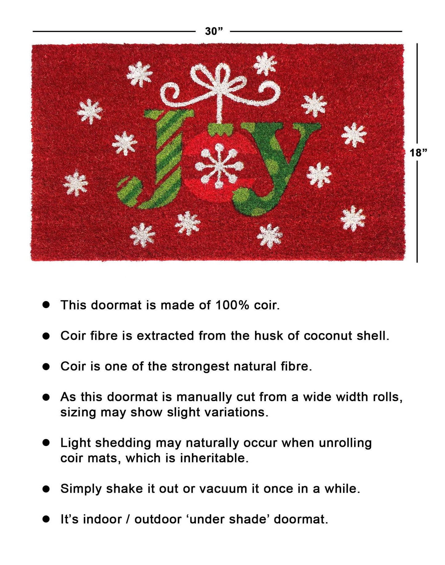 RugSmith Multi Machine Tufted Joy Flakes Doormat, 18" x 30"