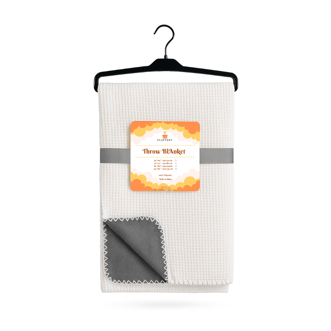 Ultra-Soft Milk Flannel Velvet Waffle Weave Throw Blanket, Queen Size (60" x 80" / 152 x 203 cm)o