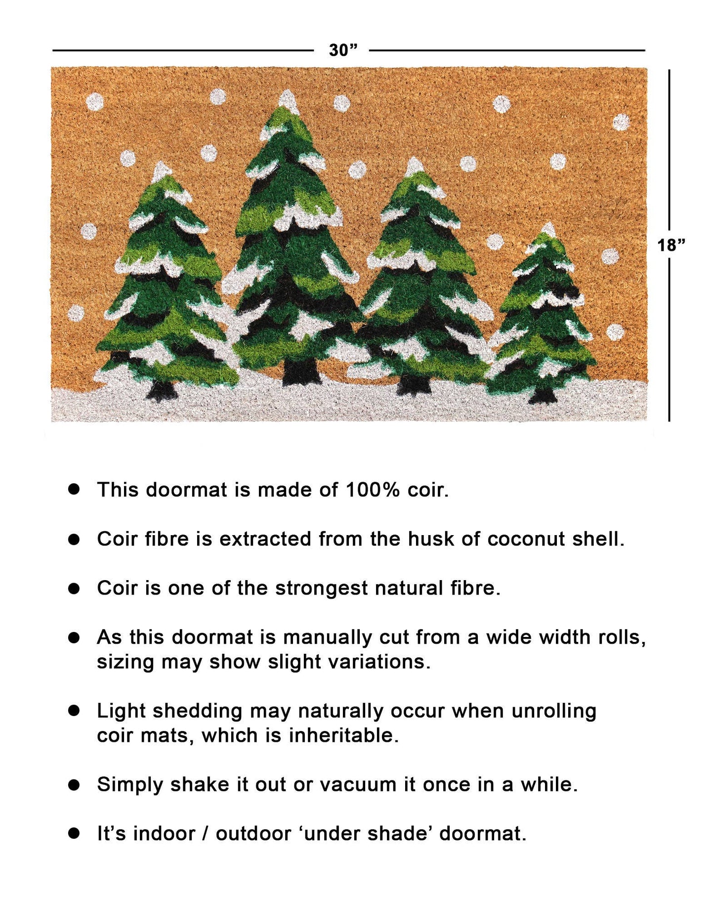 RugSmith Green Christmas Topiaries Doormat, 18" x 30"
