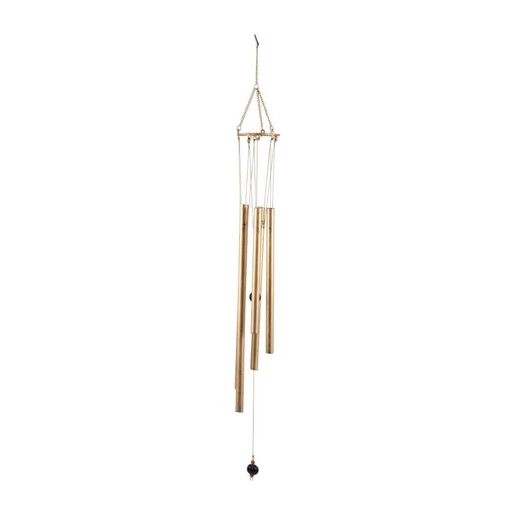 Metal Five-Pipes Hanging Wind Chime Bells - Gold, 43 in.
