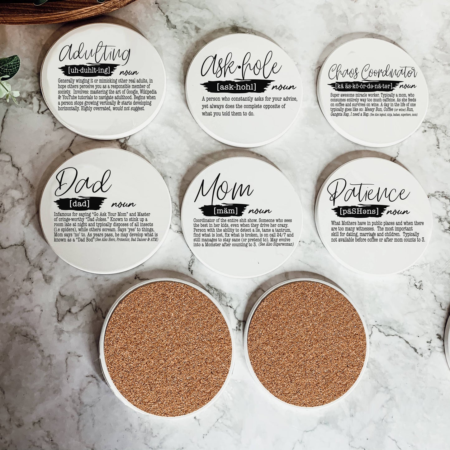 Funny Coaster Gift Sets, Humor Drink Dictionary Definitions
