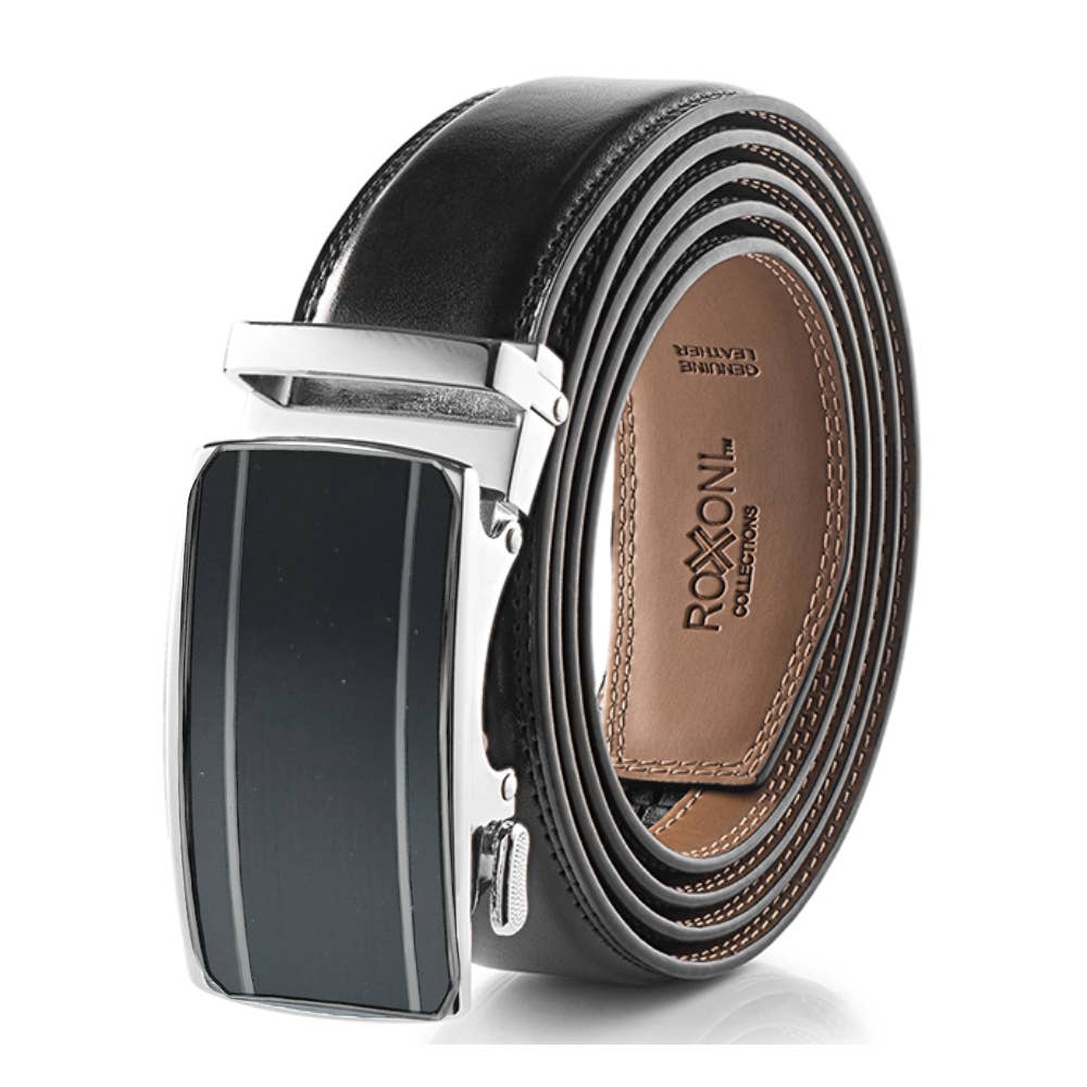 Men’s Genuine Leather Ratchet Belt with Automatic Buckle