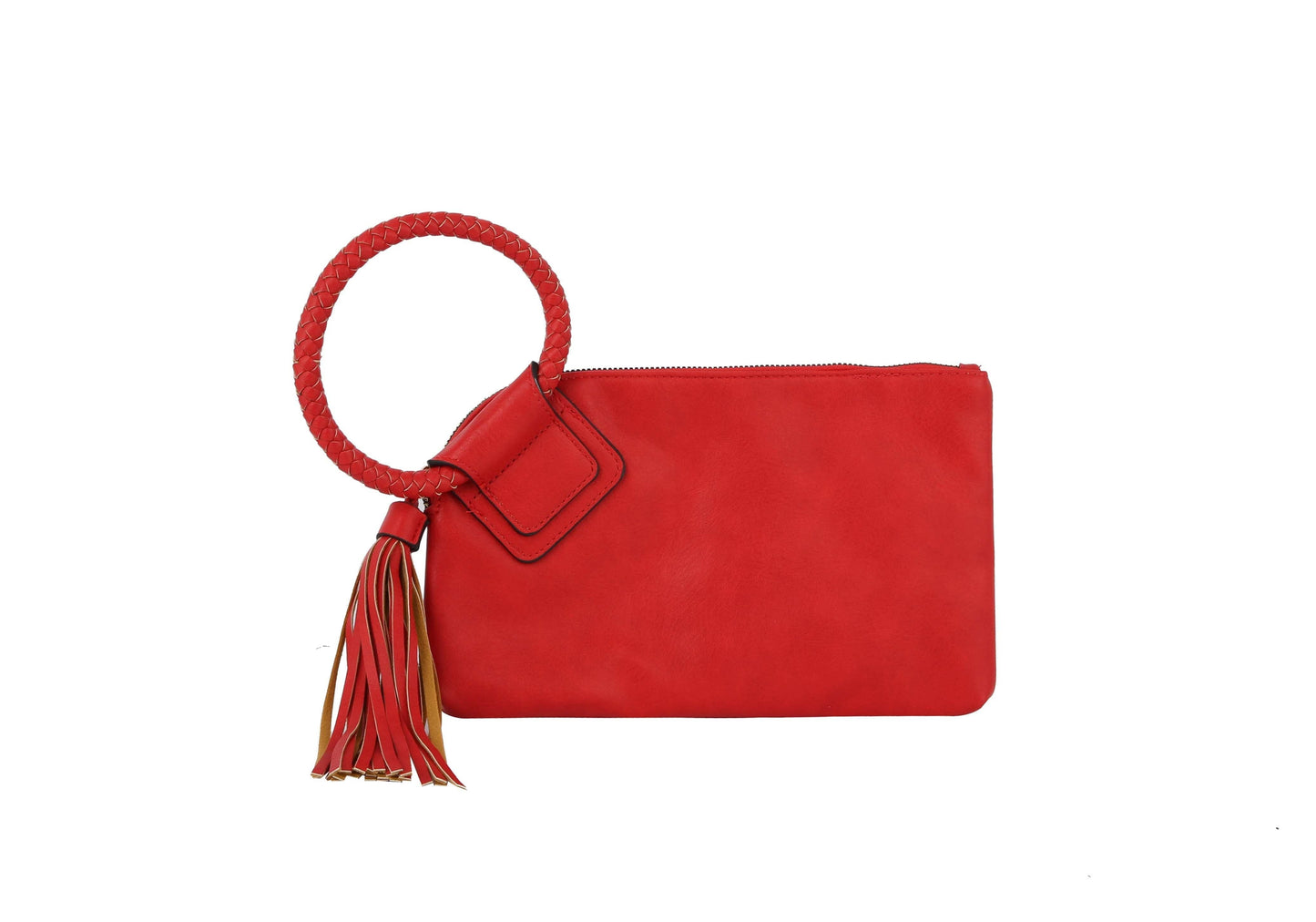 Braided Ring Handle Wristlet Clutch