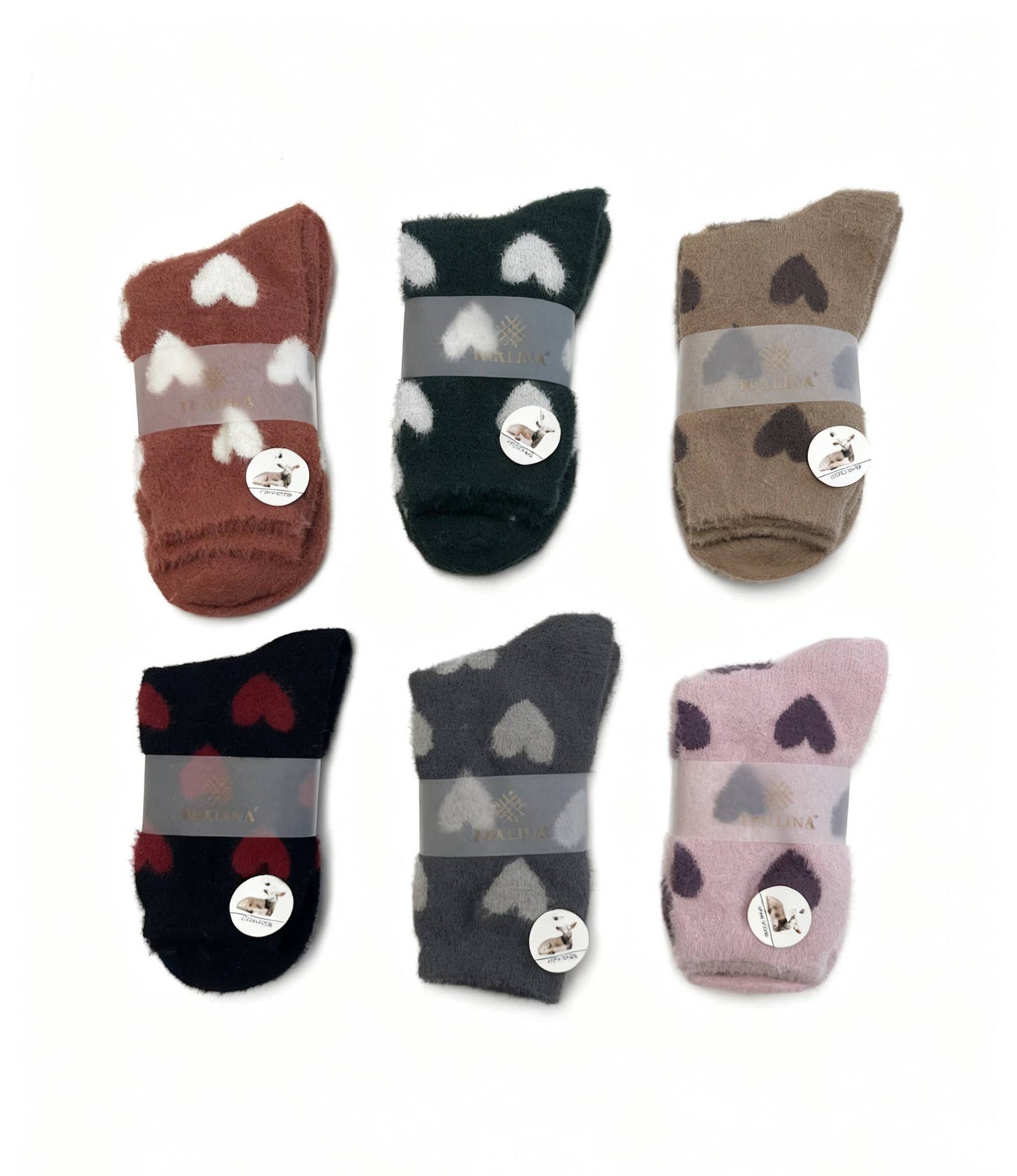 Furry Heart Winter Socks Acrylic Wool Chritsmas